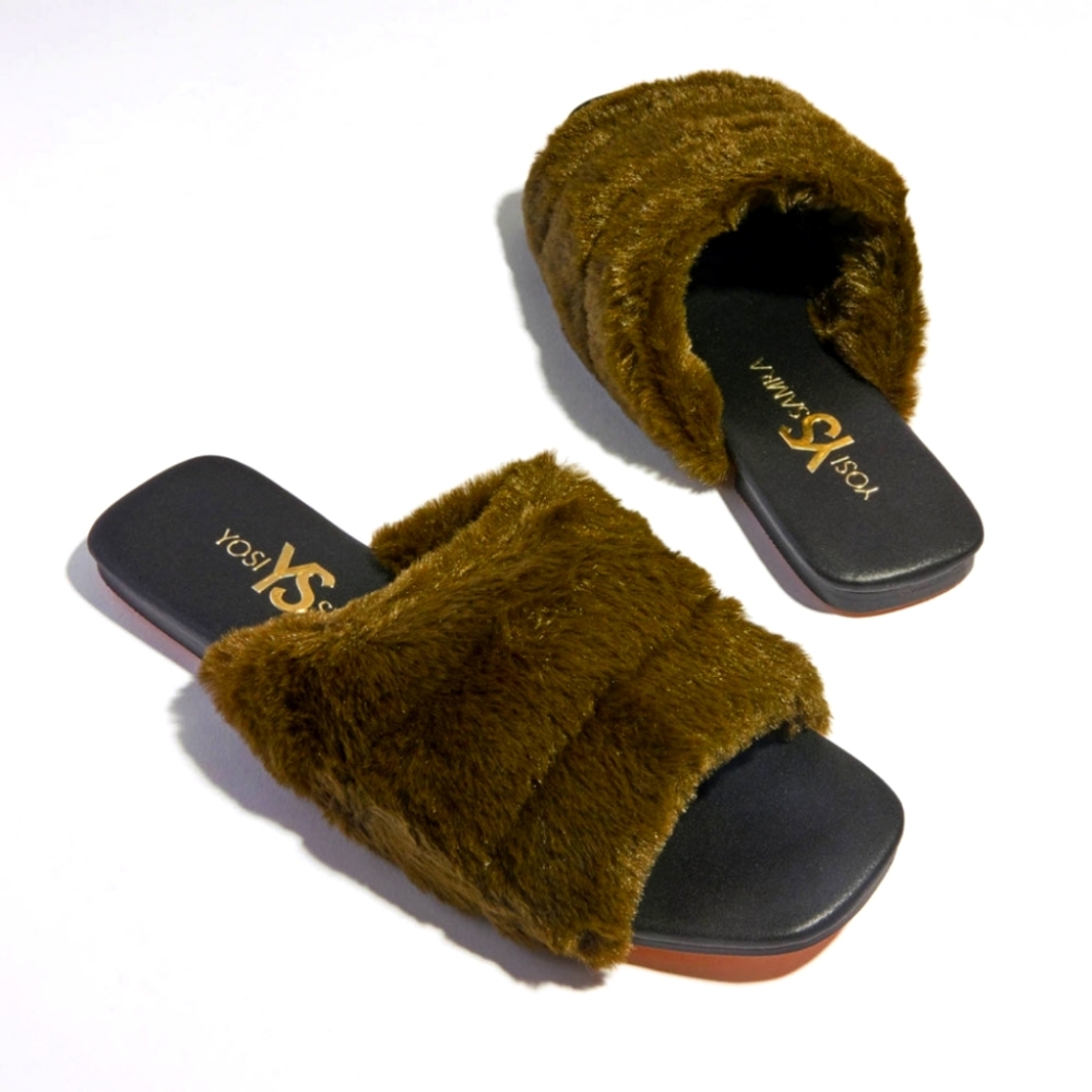 Yosi Samra Nora Slipper in olive.